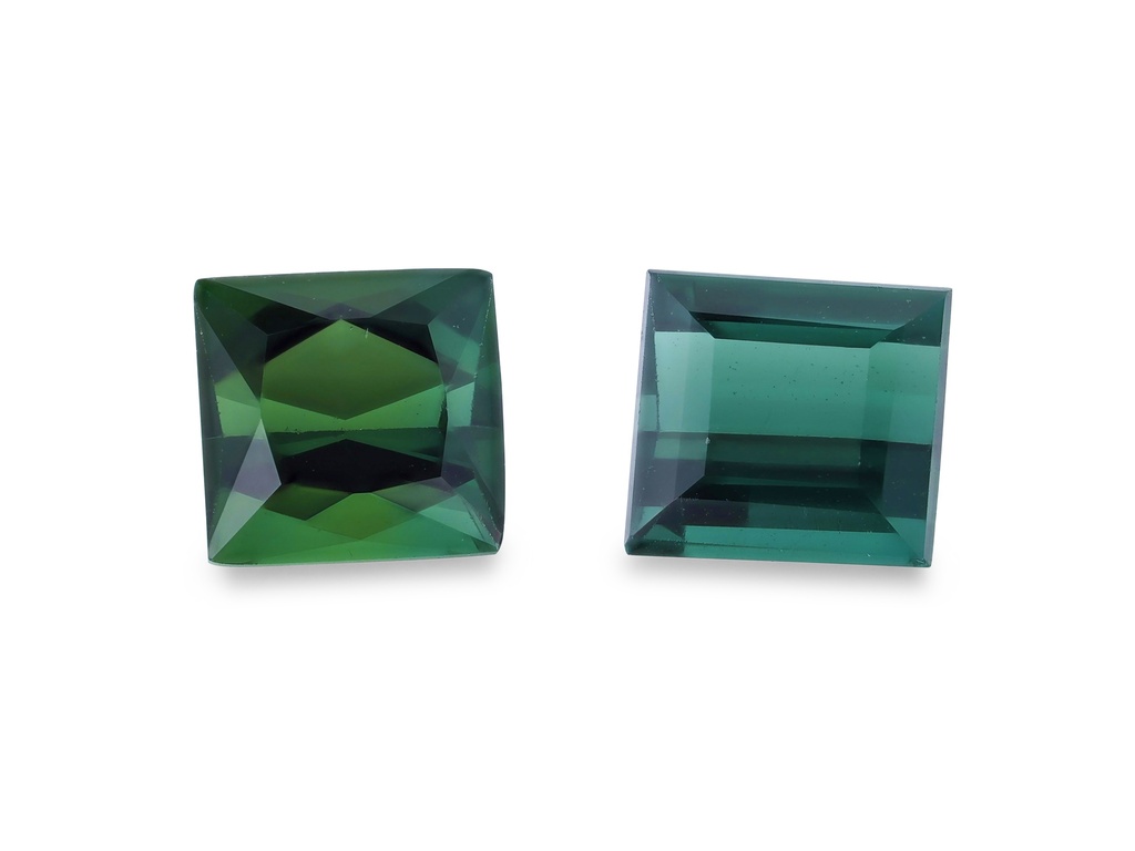 Tourmaline 4.00mm Mixed Square Blue/Green Set of 2