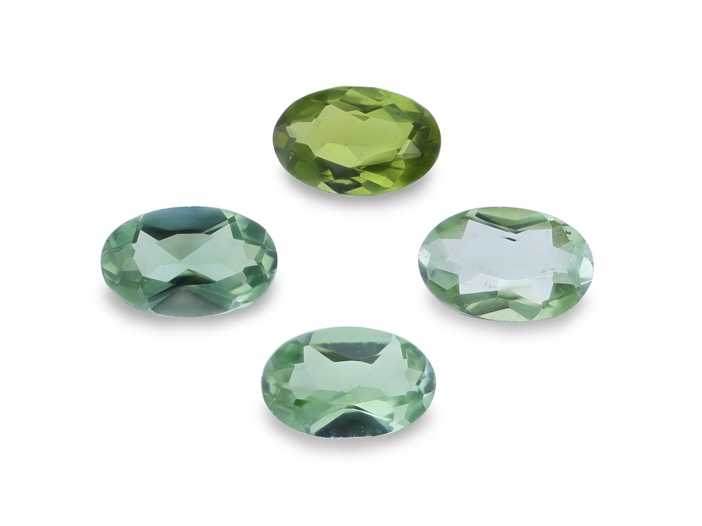 Green Tourmaline 5x3mm Oval Set of 4pcs