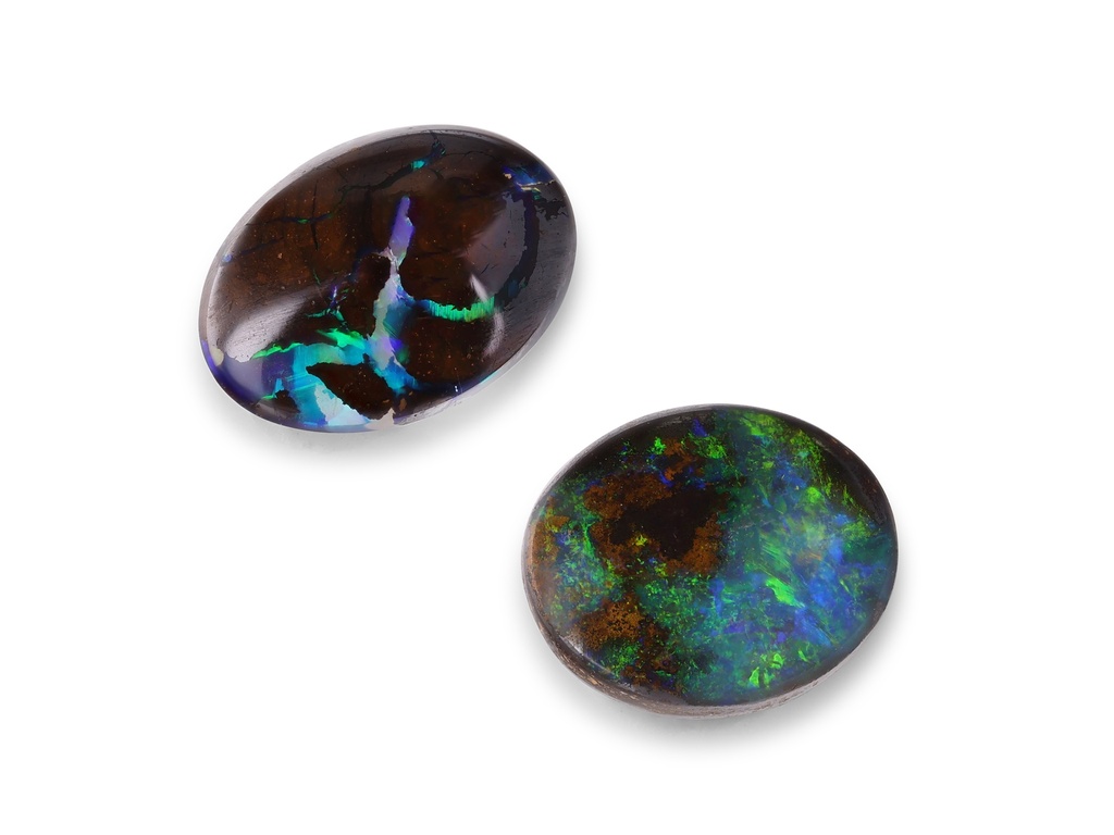 Boulder Opal 7x6-8x6mm Oval Set of 2