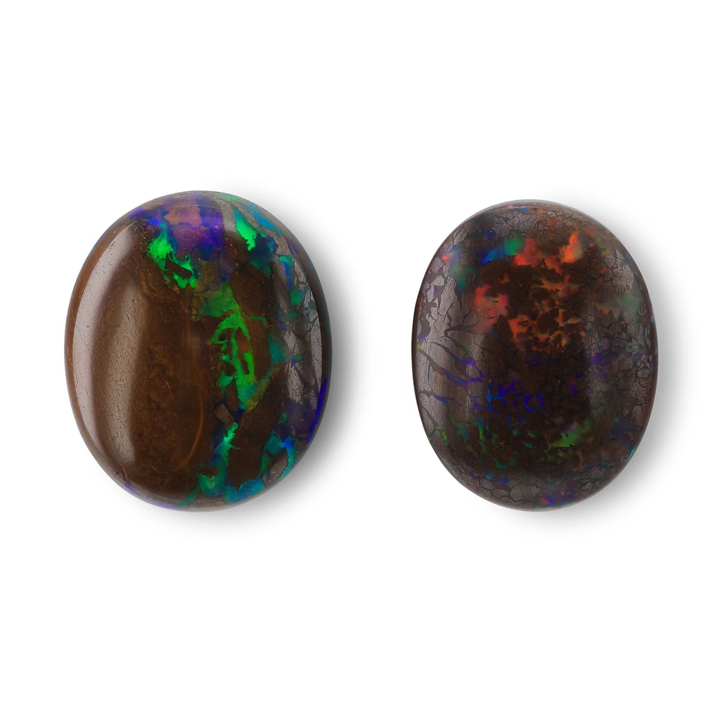 Boulder Opal 9x7-mm+/- Oval Set of 2