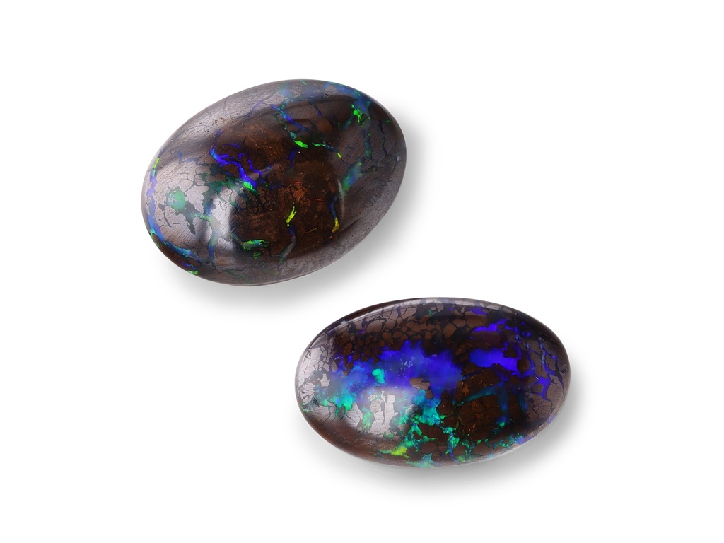 Boulder Opal 11x7mm+/- Oval Set of 2