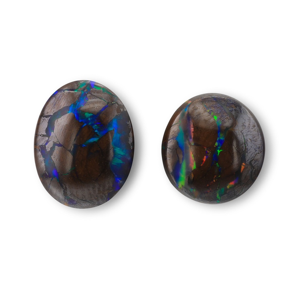 Boulder Opal 9x8-11x7mm Oval Set of 2