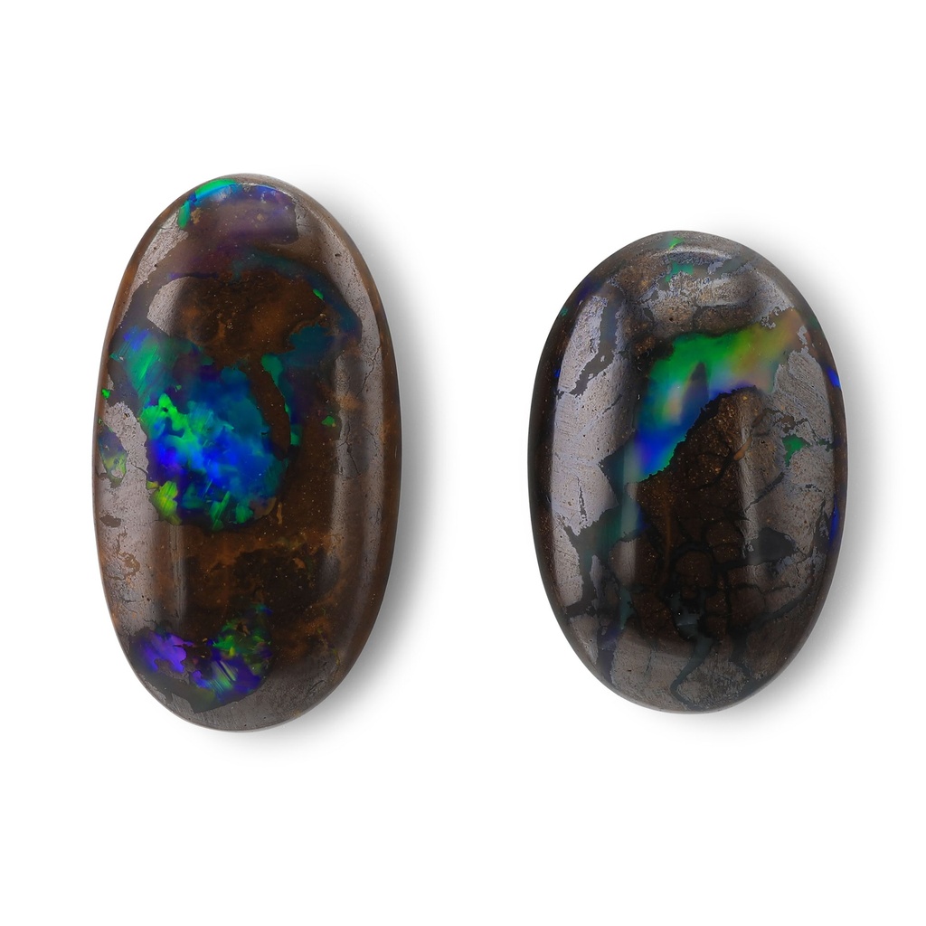 Boulder Opal 11x7mm+/- Oval Set of 2