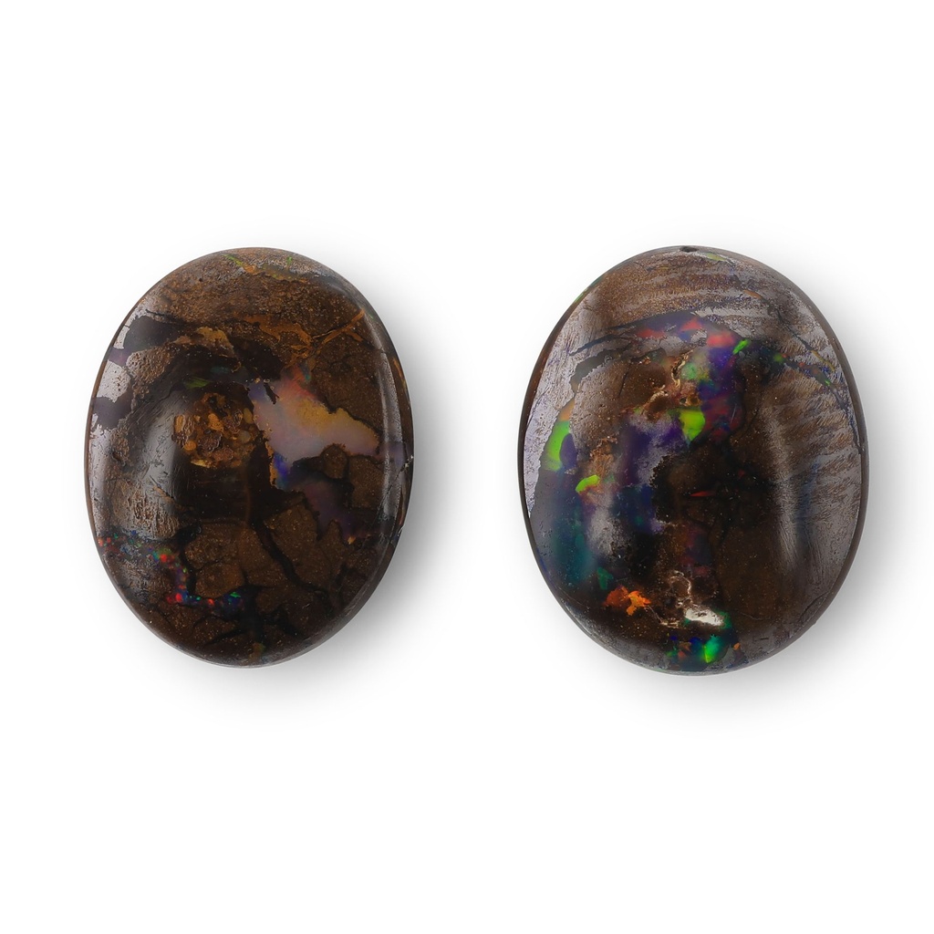 Boulder Opal 9x7mm+/- Oval Set of 2