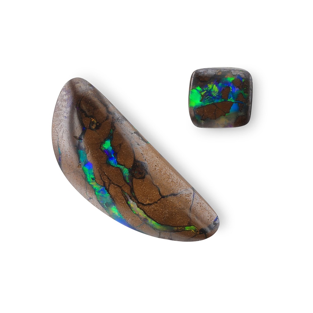 Boulder Opal 17.55x7-5.25x5mm Free Form Set of 2