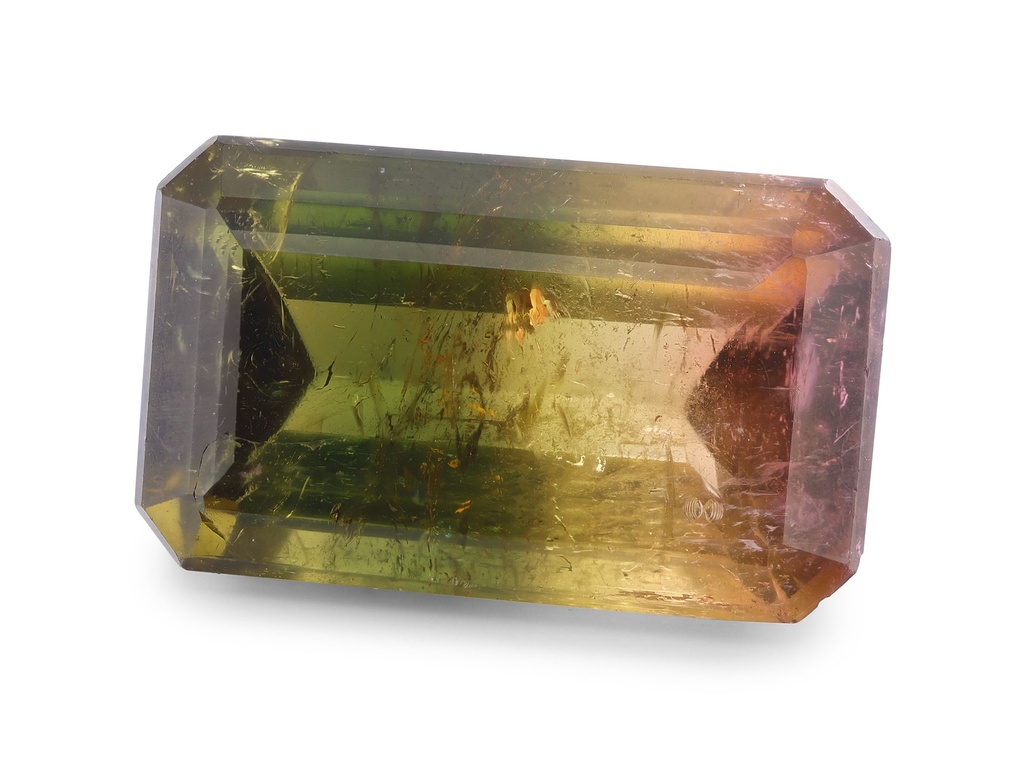 Tri Colour Tourmaline 18.4x11.1mm Emerald Cut