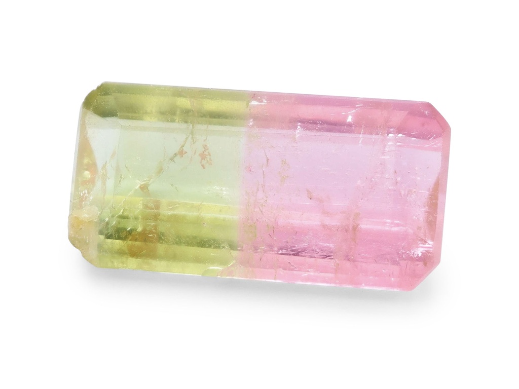 Bi Colour Tourmaline 13.55x6.95mm Emerald Cut