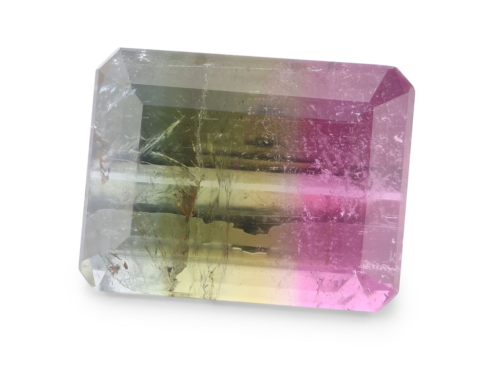 Tri Colour Tourmaline 13.65x10.4mm Emerald Cut