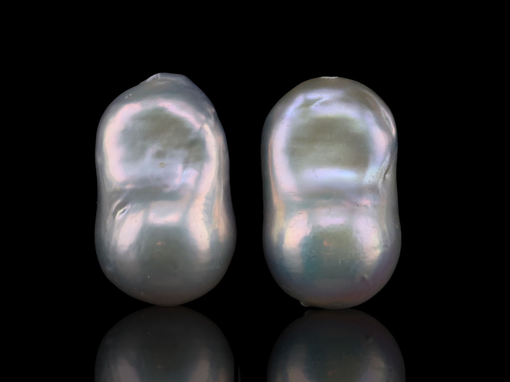 Freshwater Pearl Baroque 18x11mm Free Form Half Drilled White PAIR