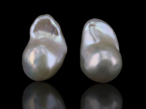 Freshwater Pearl Baroque 21x14mm Free Form Half Drilled White PAIR