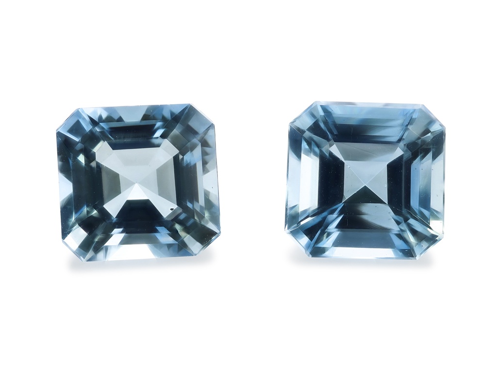 Aquamarine 9.00mm Square Emerald Cut PAIR