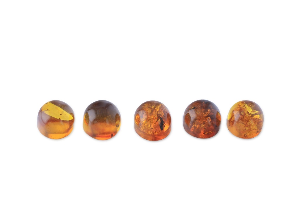 Amber 4.00mm Round Cabochon