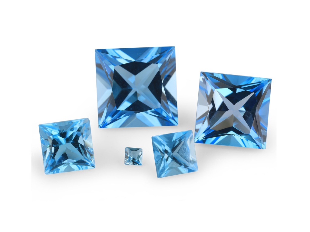 Topaz 2.00mm Princess Cut Medium Blue