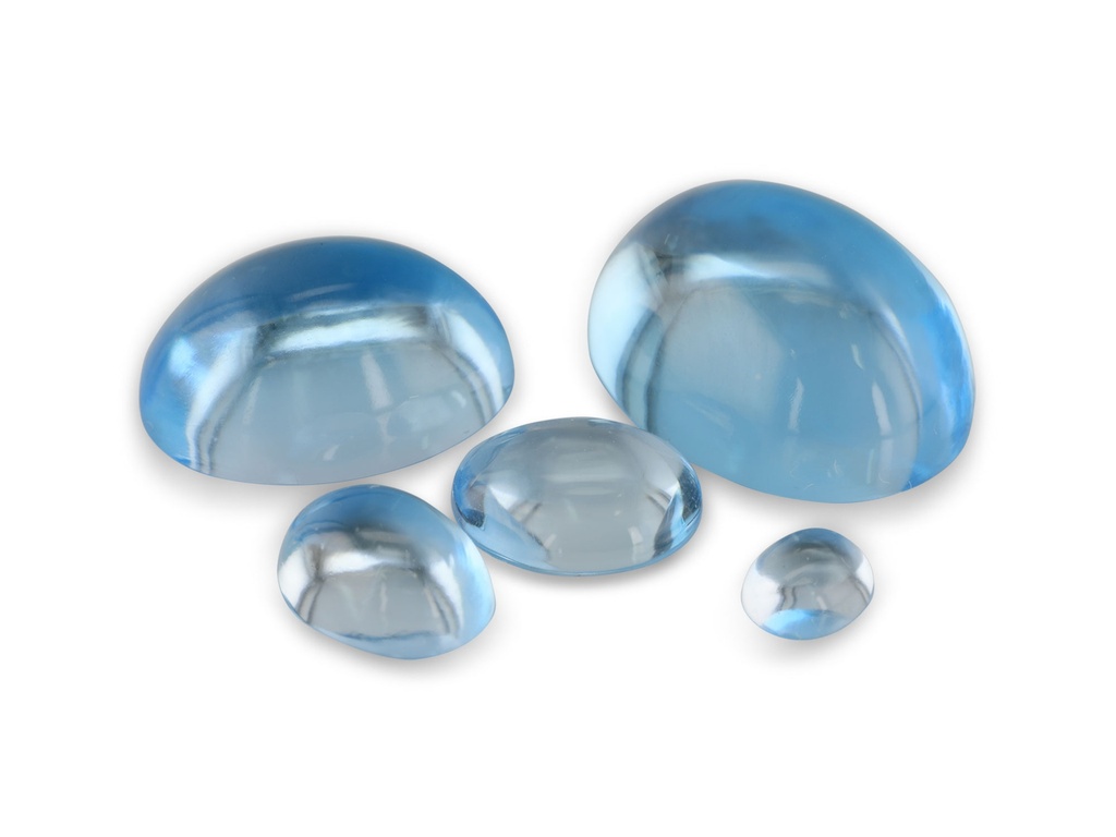 Topaz 5x4mm Oval Cabochon Light Blue 