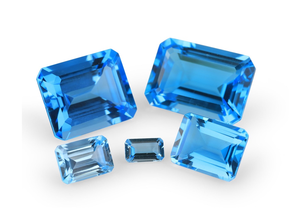 Topaz 5x3mm Emerald Cut Medium Blue