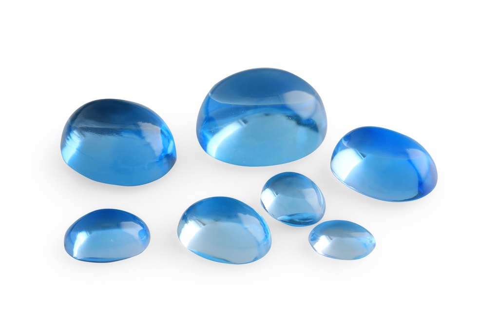 Topaz 5x4mm Oval Cabochon Medium Blue 