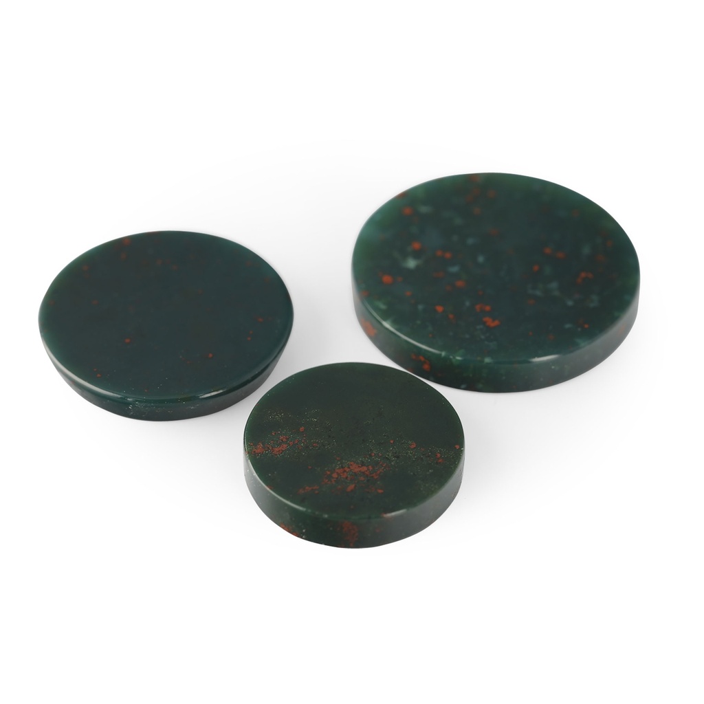 Bloodstone 12mm Round Disc 