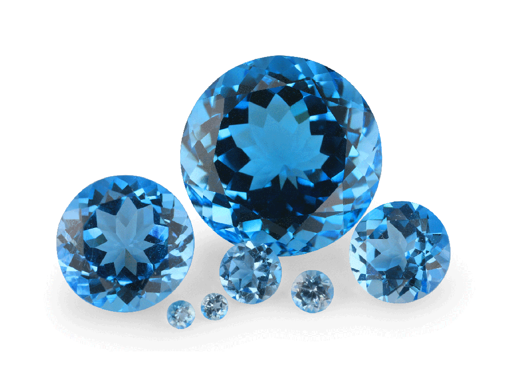 Topaz  1.00mm Round Medium Blue