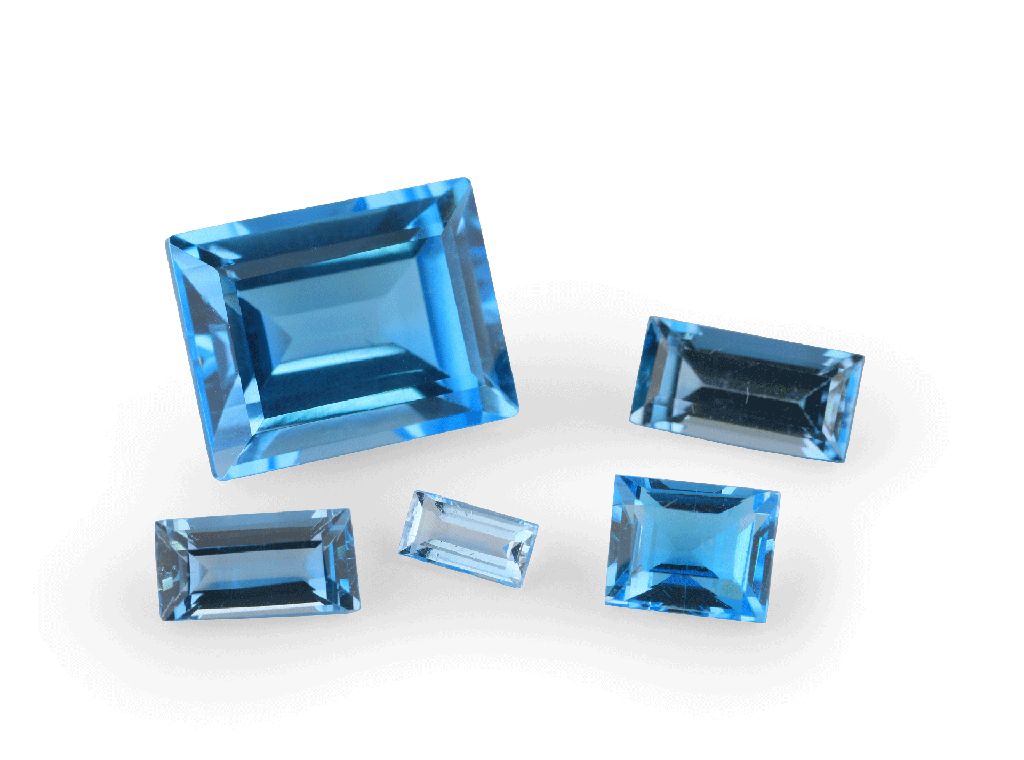 Topaz  4x2mm Baguette Medium Blue 