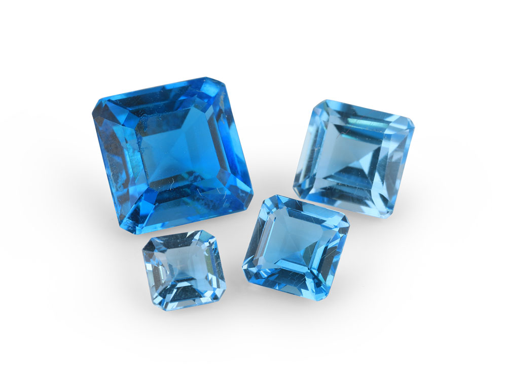 Topaz  4.00mm Square Emerald Cut Medium Blue 