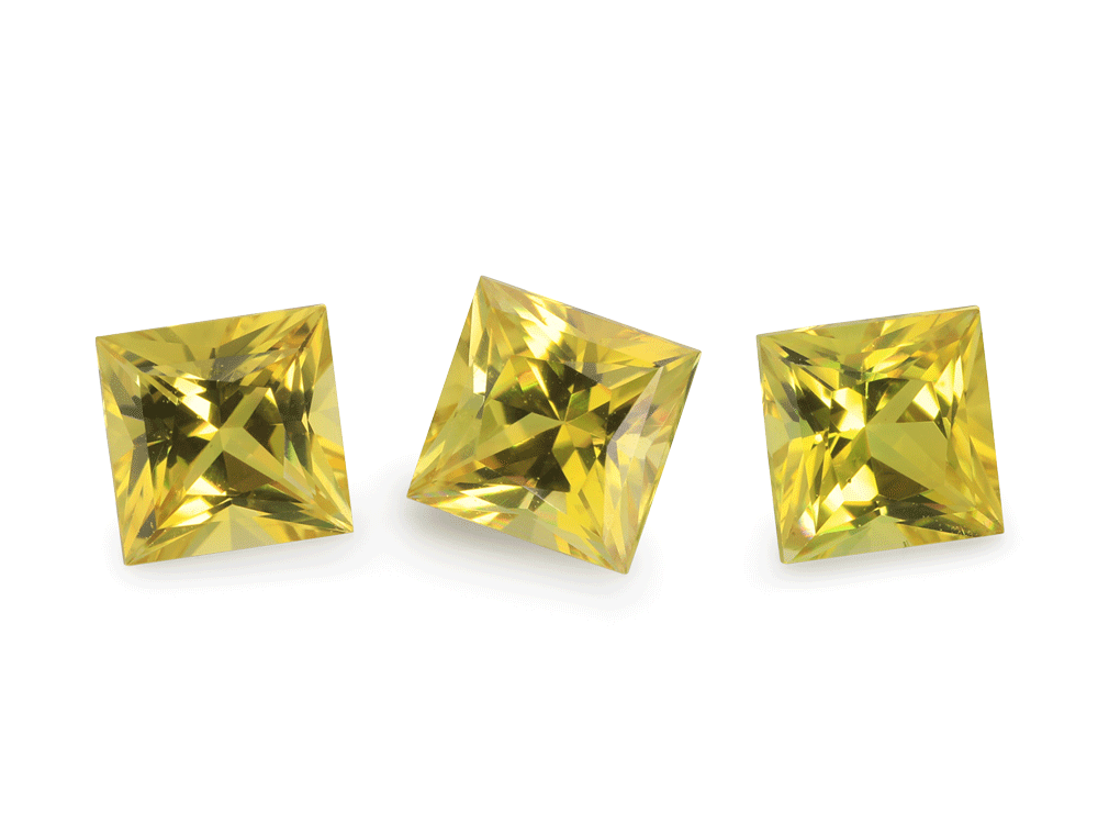 Yellow Tourmaline 4.00mm Princess Cut