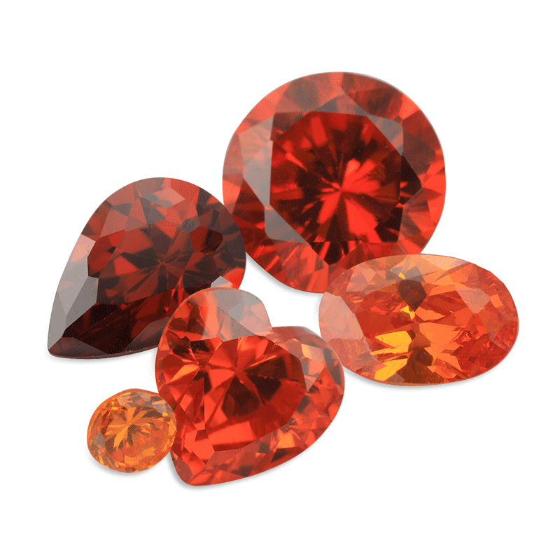 Cubic Zirconia 8.00mm Heart Shape Orange