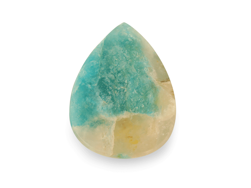 Quartz w Amazonite 22x16mm Pear Shape - QZX3297