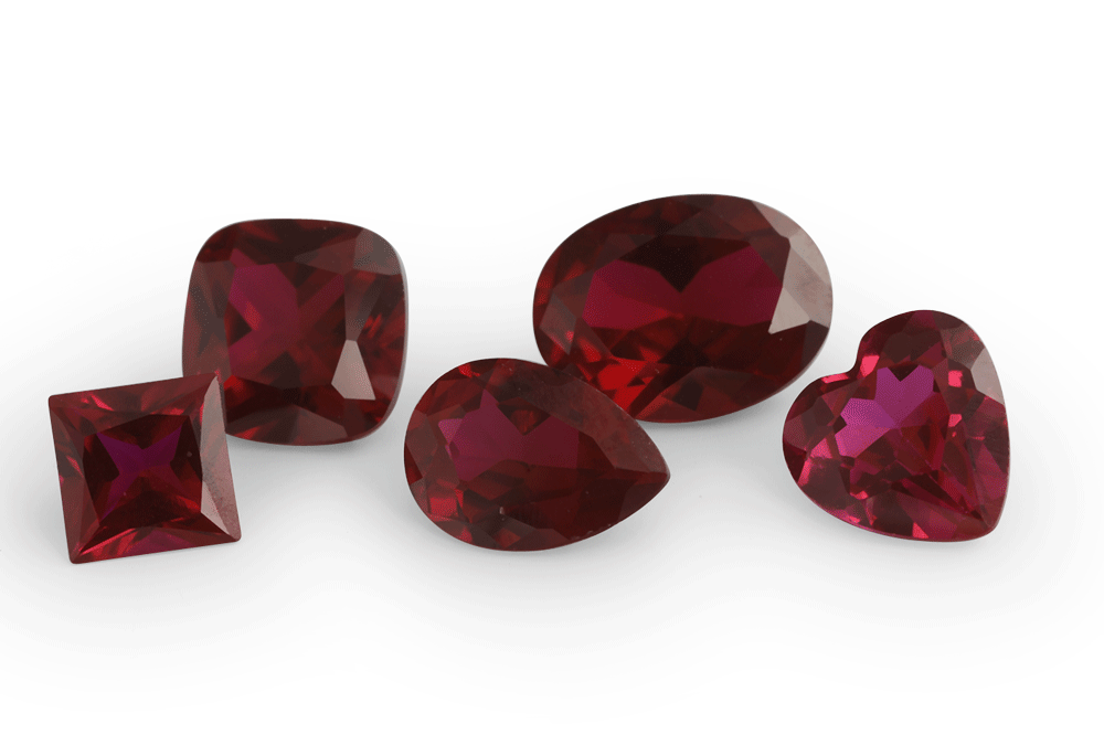 Synthetic Ruby Dark Red 9x7mm Radiant Cut