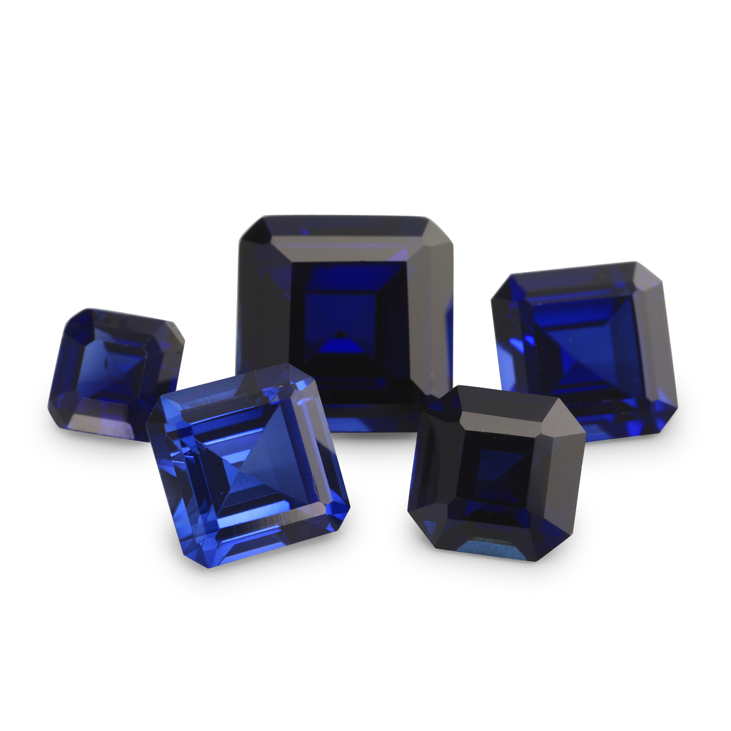 Synthetic Sapphire 4.00mm Square Emerald Cut Blue