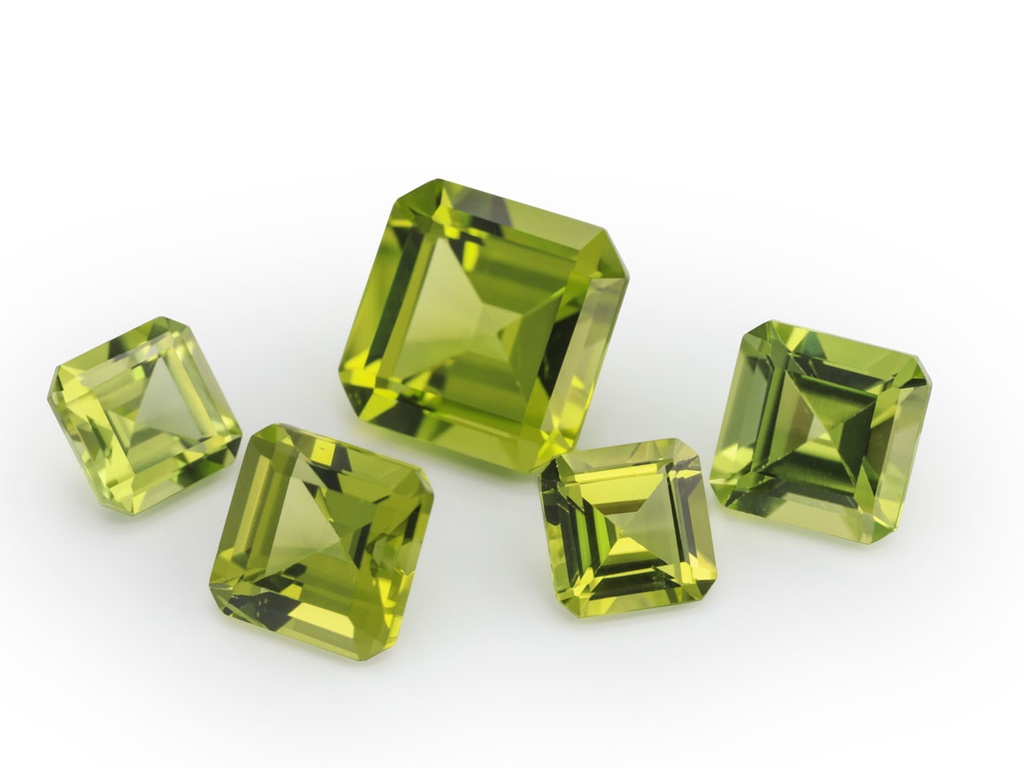 Peridot 5.00mm Square Emerald Cut