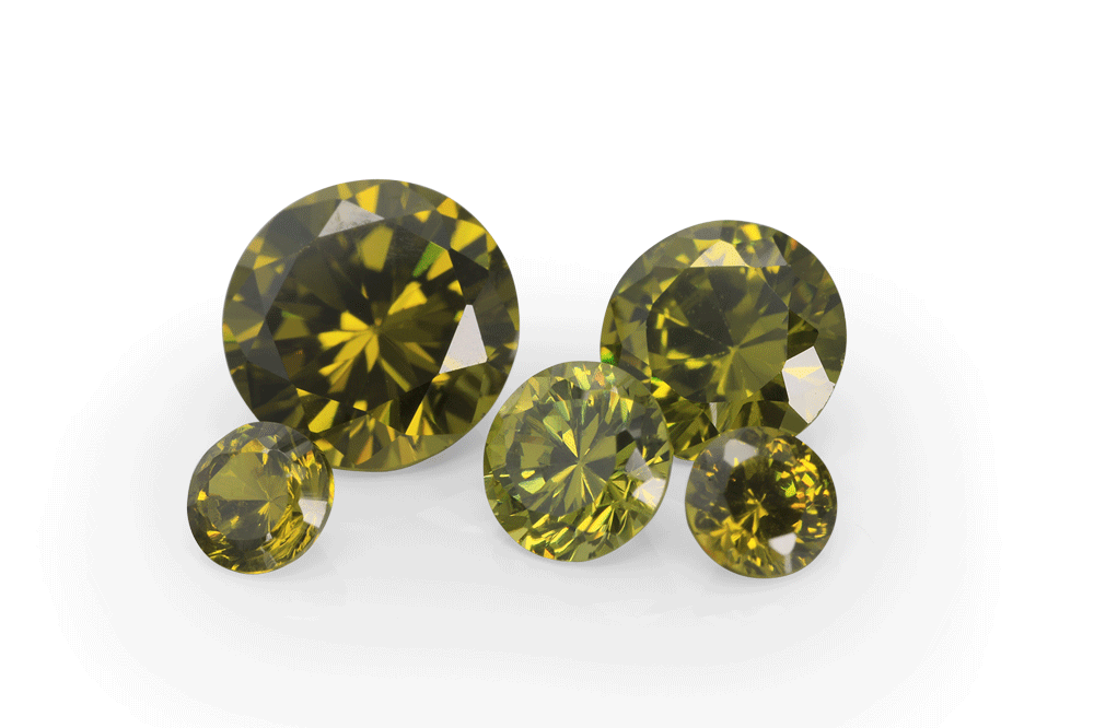 Cubic Zirconia 5.00mm Round Olive