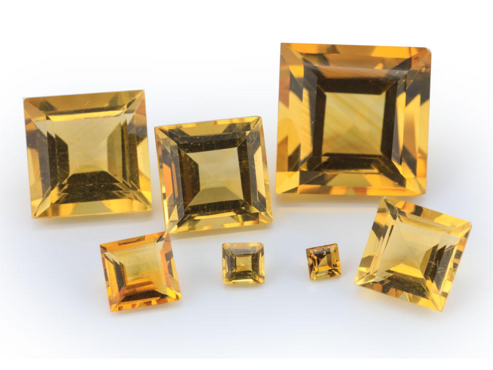 Citrine 14mm Carre Cut