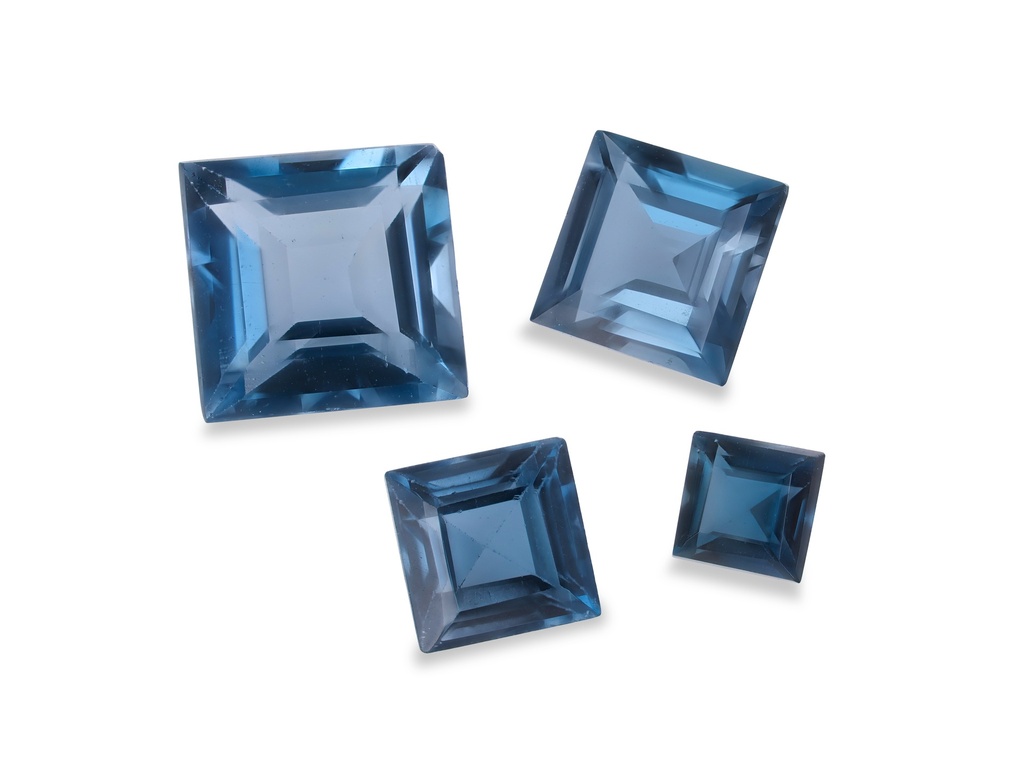 Topaz London Blue 3.00mm Carre Cut