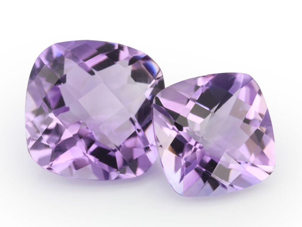 Amethyst 14mm Square Cushion Light Colour Chequerboard