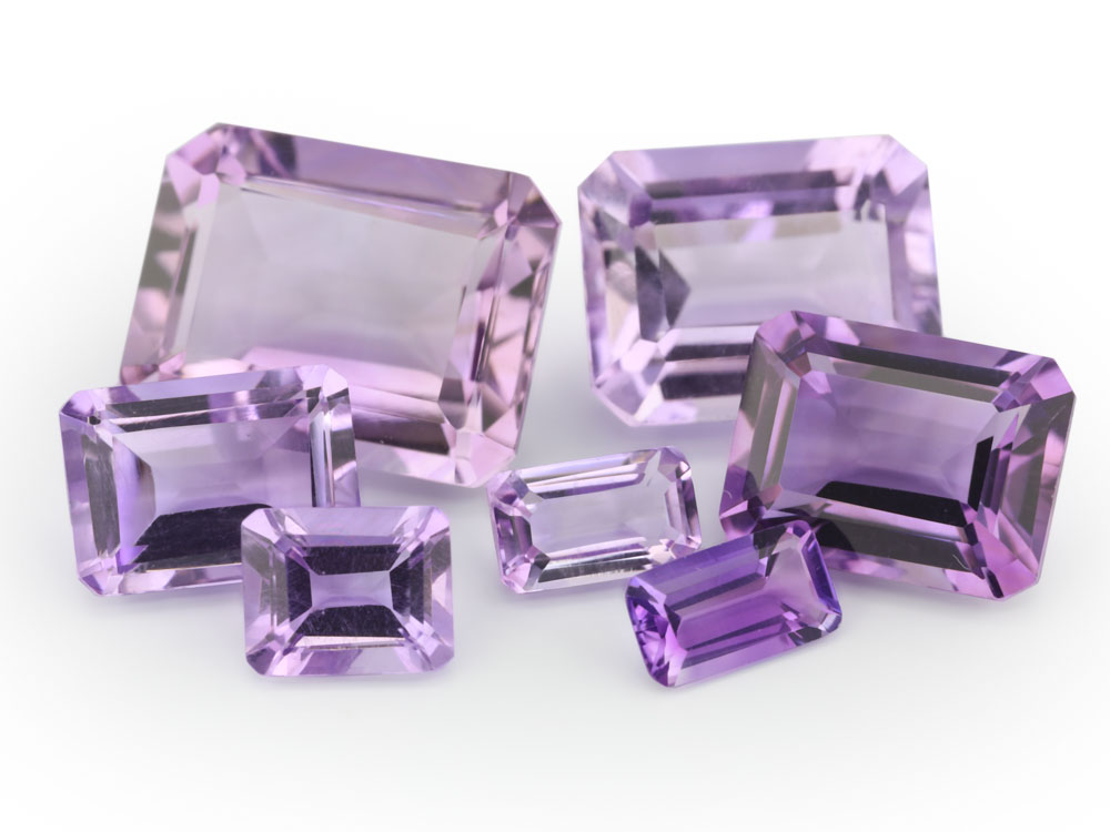 Amethyst 5x3mm Emerald Cut Light Colour 