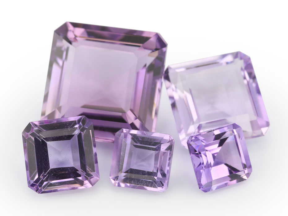 Amethyst 5.00mm Square Emerald Cut Light Colour 