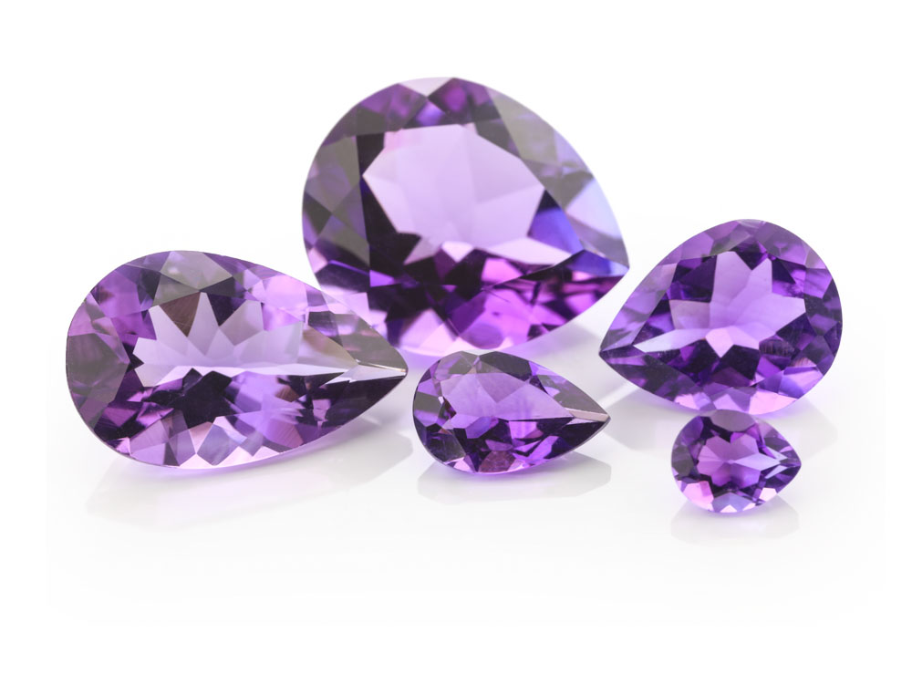 Amethyst 4x3mm Pear Shape Mid to Strong Colour 