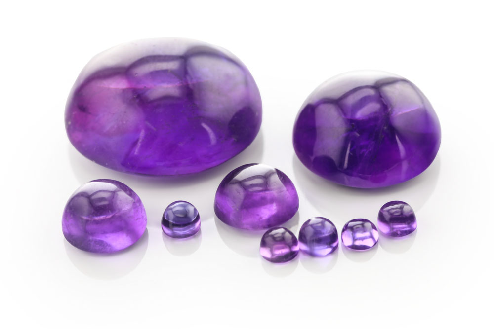 Amethyst 2.25mm Round Cabochon Mid to Strong Colour 