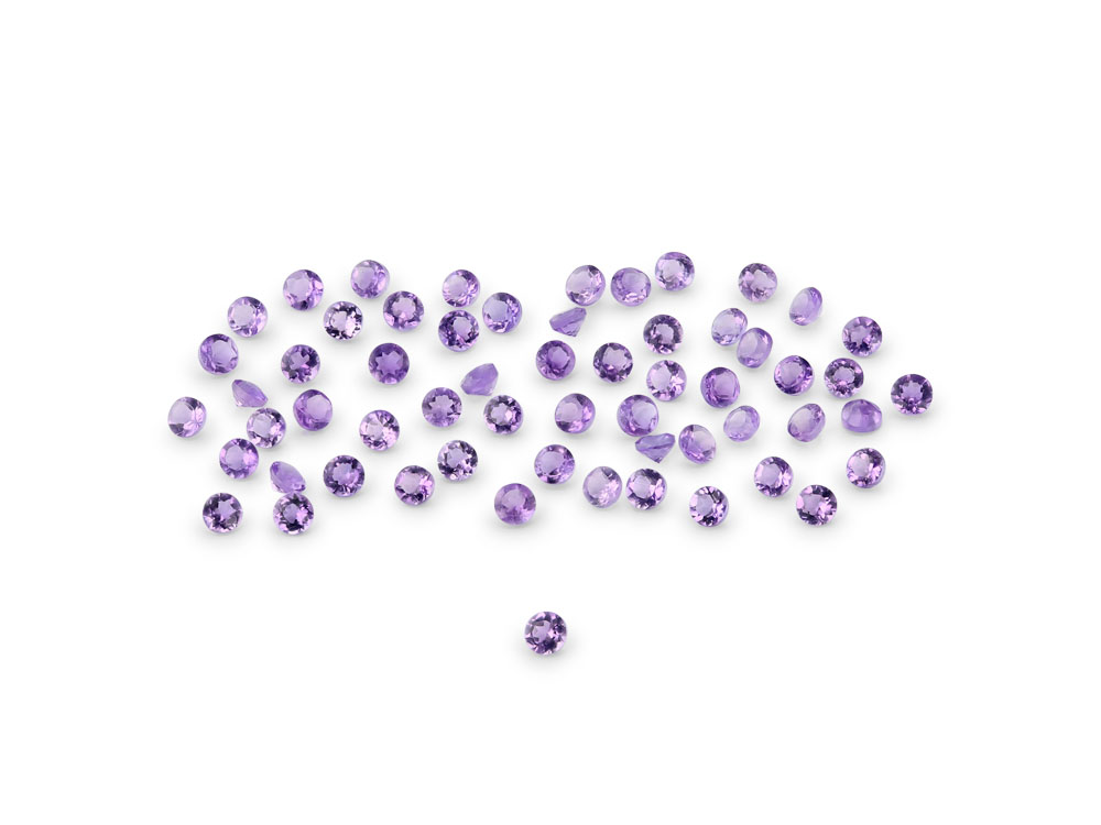 Amethyst 1.25mm Round Mid to Strong Colour 