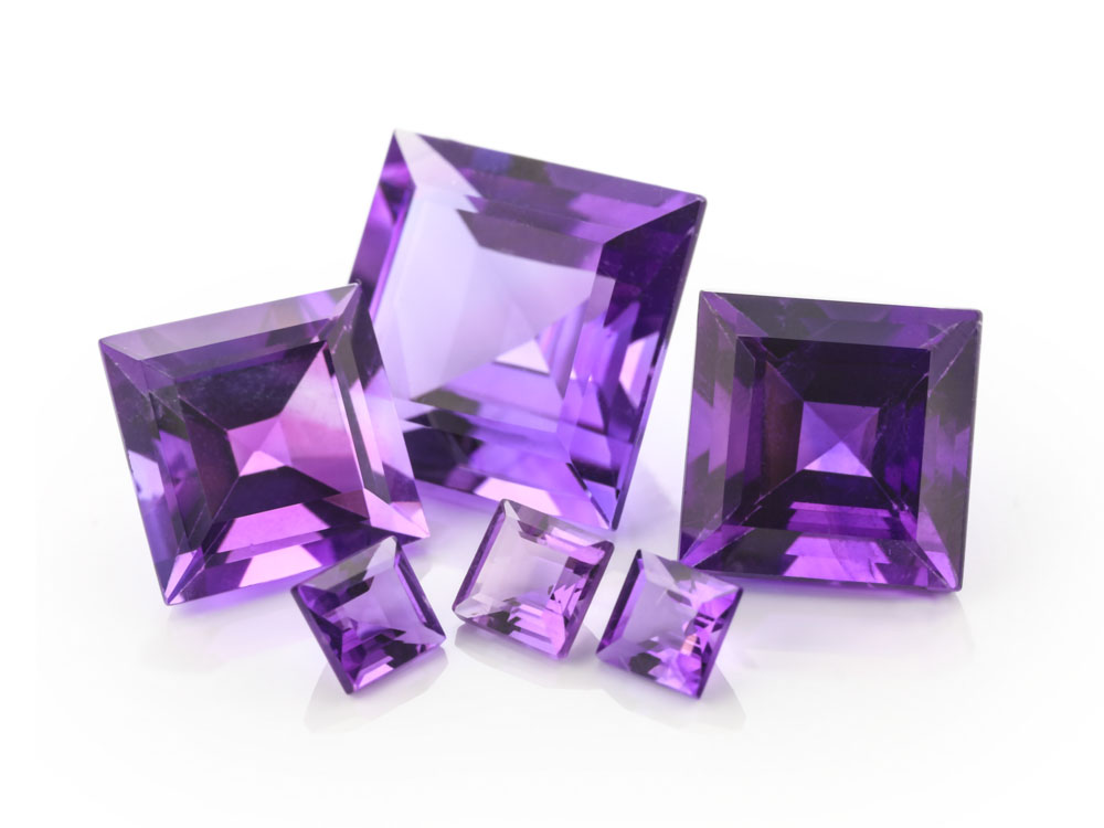 Amethyst 1.50mm Carre Cut Mid to Strong Colour