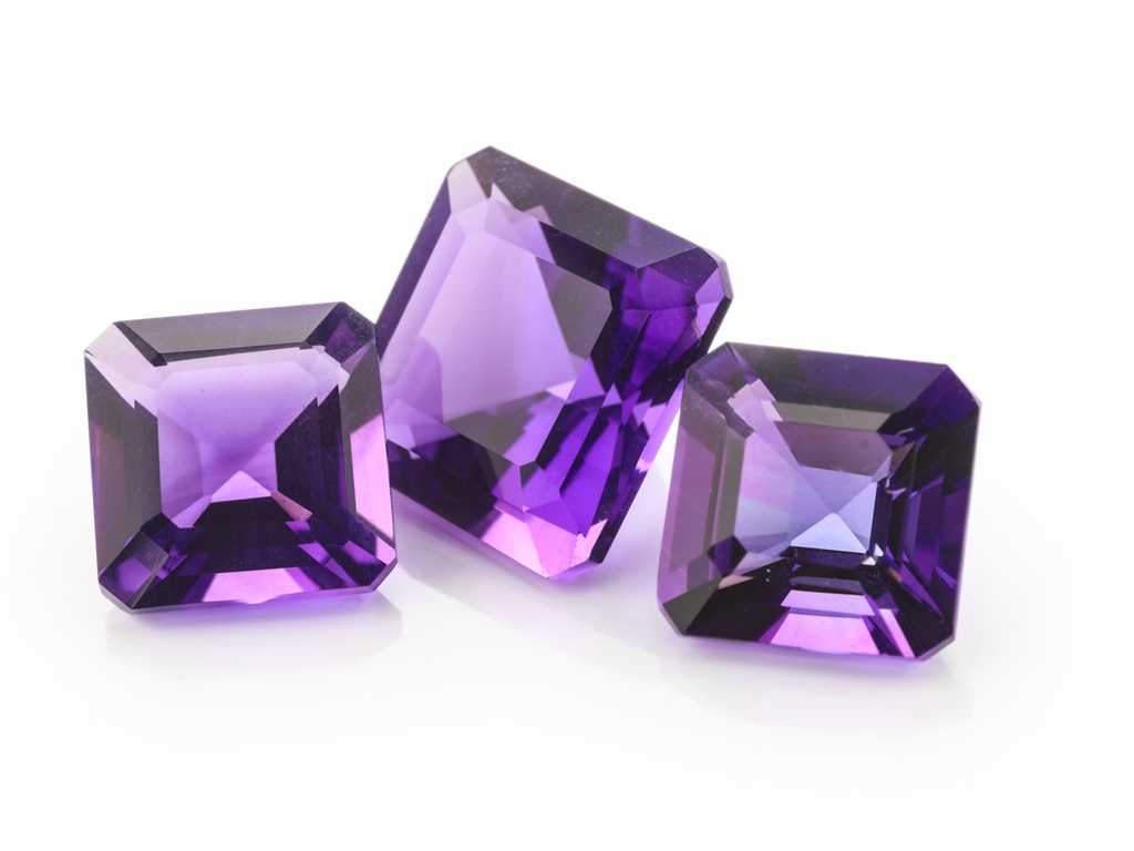 Amethyst 4.00mm Square Emerald Cut Mid to Strong Colour 