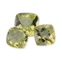 Lemon Quartz 14mm Square Cushion Chequerboard