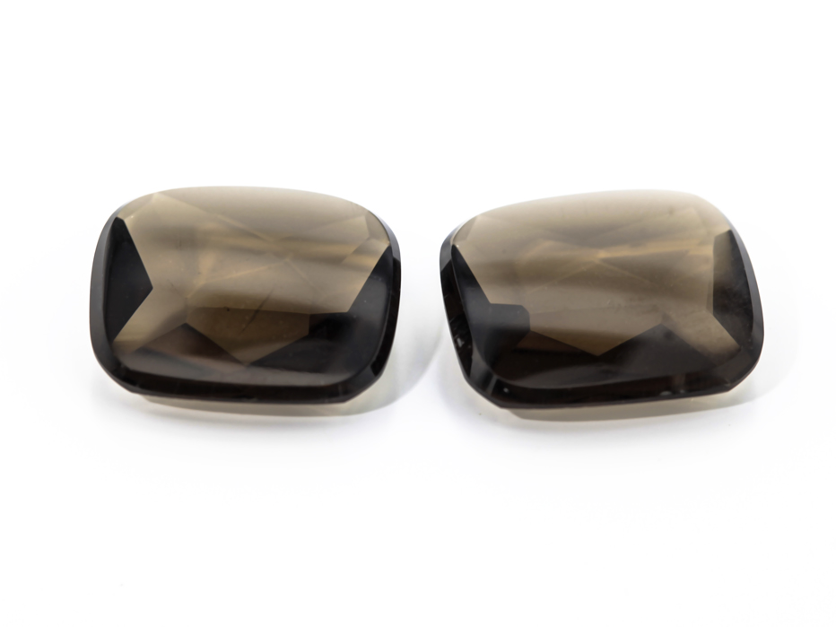 Smoky Quartz 14x12mm Emerald Cut Buff Top 