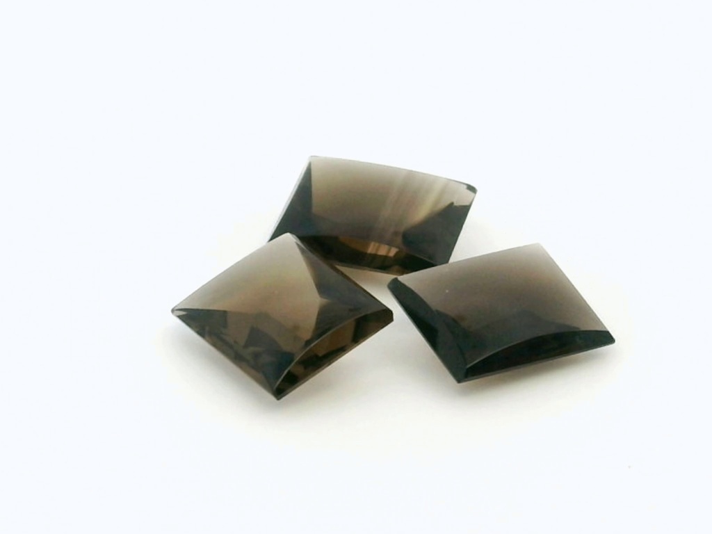 Smoky Quartz 10x8mm Rectangular Buff Top 