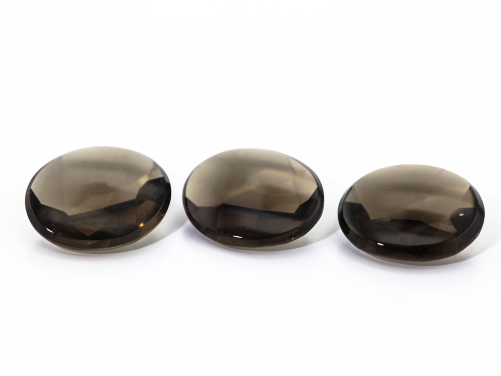 Smoky Quartz 10x8mm Oval Buff Top 