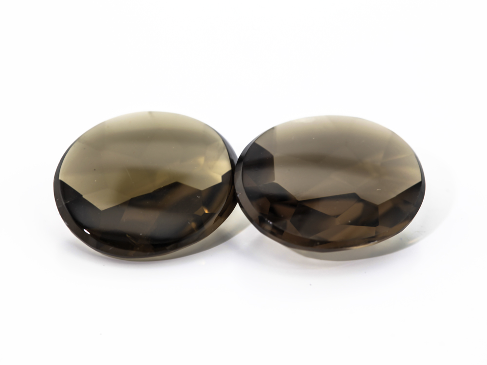 Smoky Quartz 12x10mm Oval Buff Top 