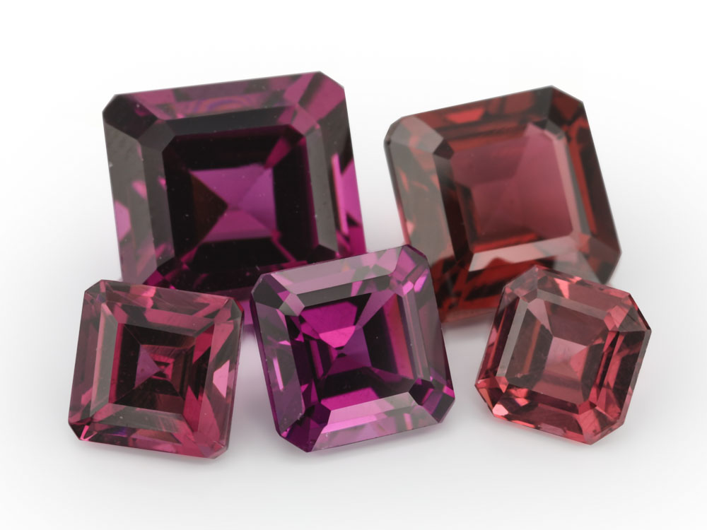 Rhodolite Garnet 4.00mm Square Emerald Cut