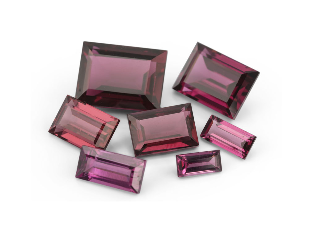 Rhodolite Garnet 4x2mm Baguette