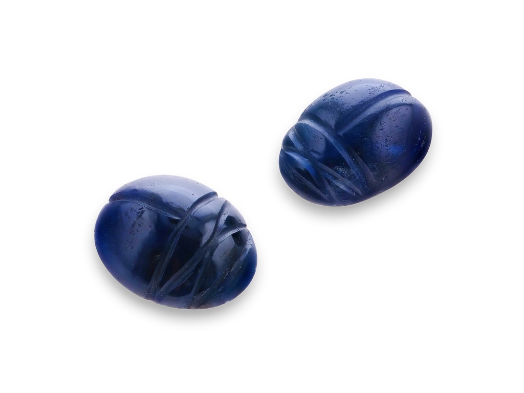 Australian Sapphire Carved Scarab 8-8.50mm Blue