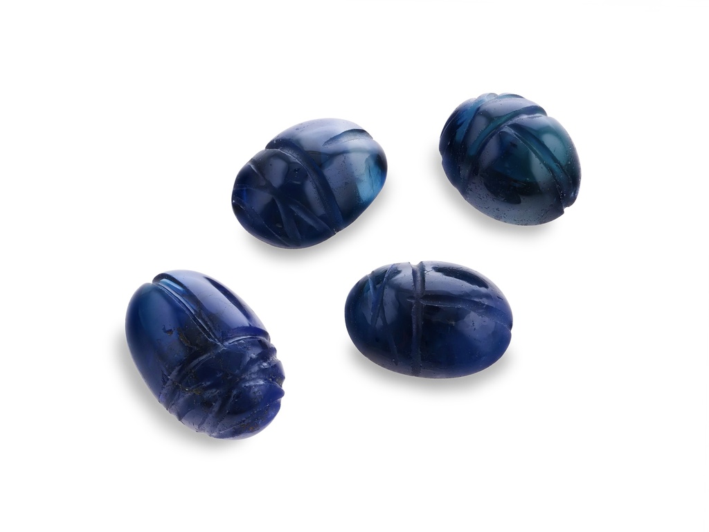 Australian Sapphire Carved Scarab 7x5-8x6mm Blue